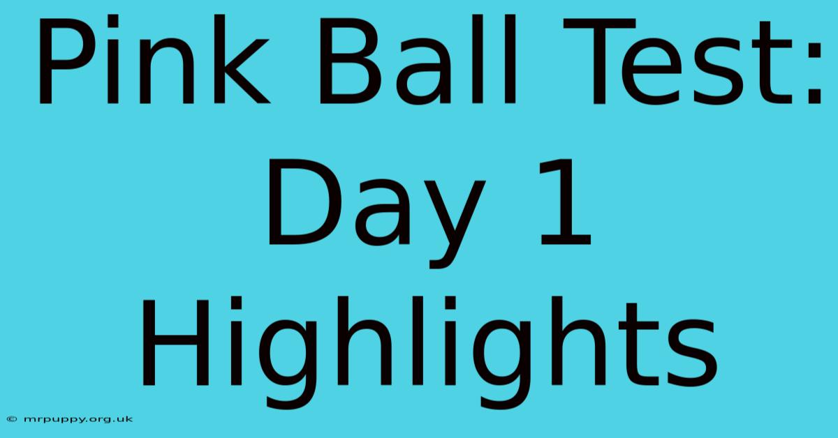 Pink Ball Test: Day 1 Highlights