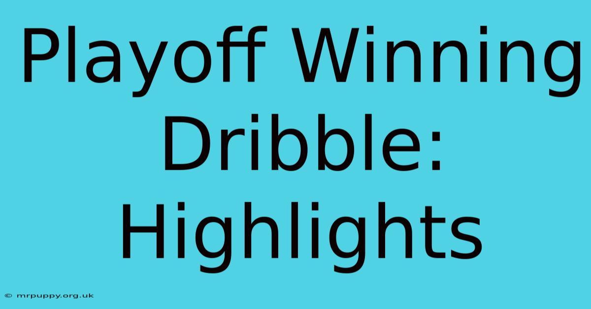 Playoff Winning Dribble: Highlights