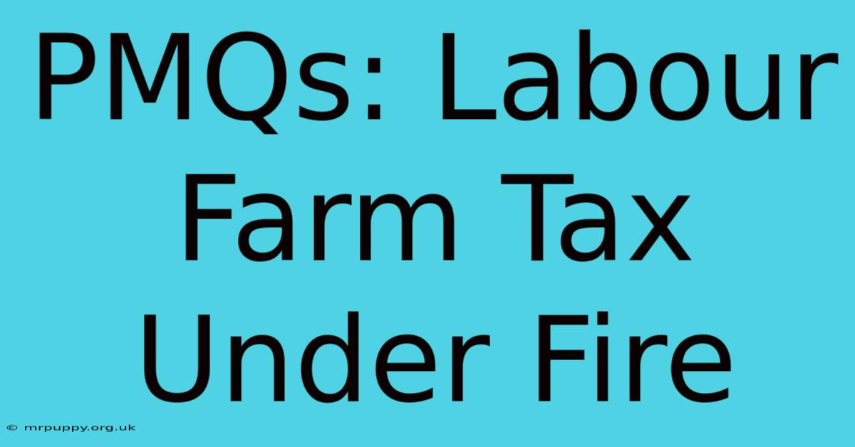 PMQs: Labour Farm Tax Under Fire