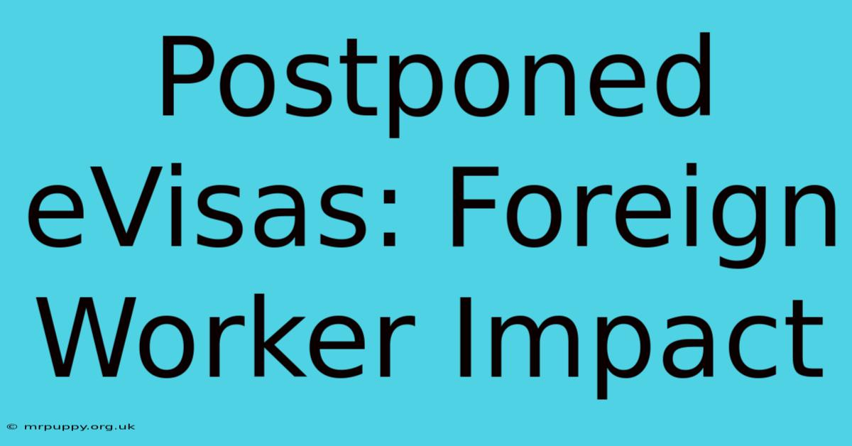 Postponed EVisas: Foreign Worker Impact