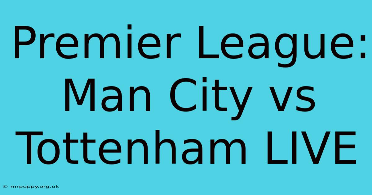 Premier League: Man City Vs Tottenham LIVE