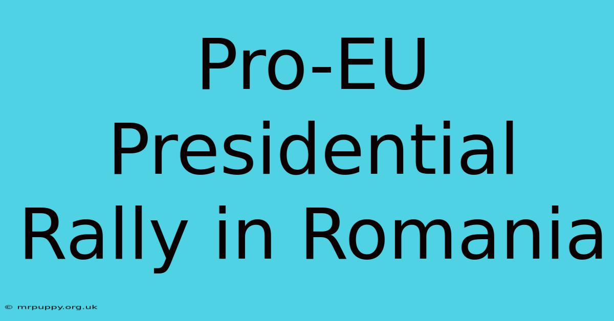 Pro-EU Presidential Rally In Romania