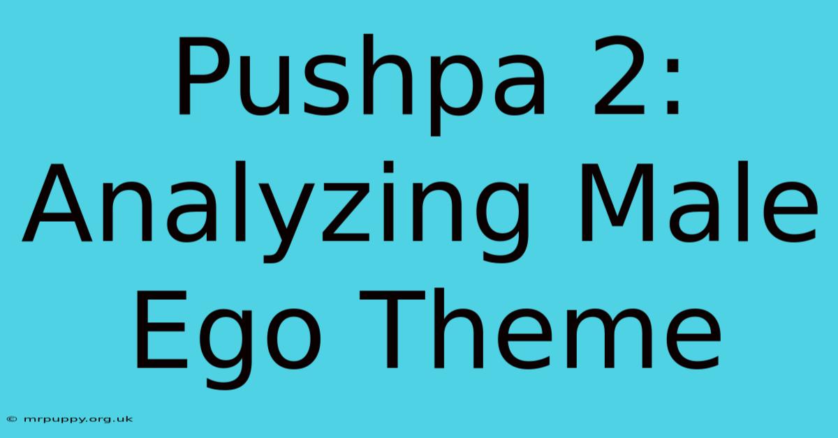 Pushpa 2: Analyzing Male Ego Theme