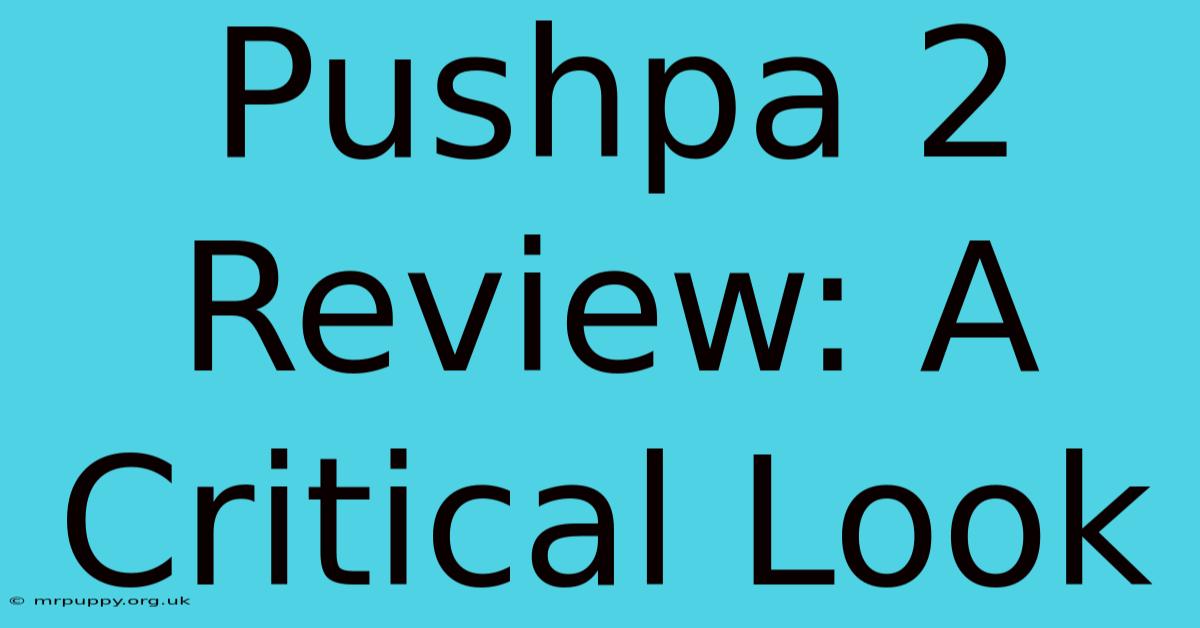 Pushpa 2 Review: A Critical Look