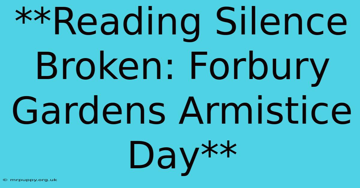 **Reading Silence Broken: Forbury Gardens Armistice Day**