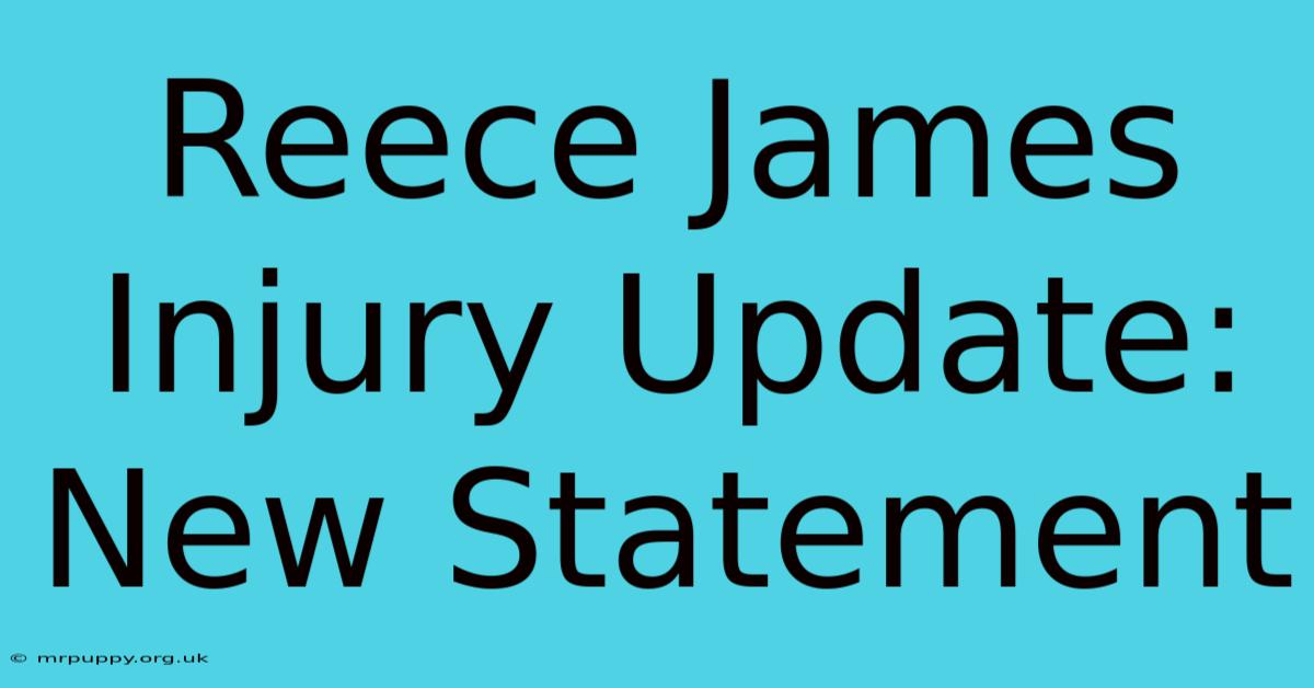 Reece James Injury Update: New Statement