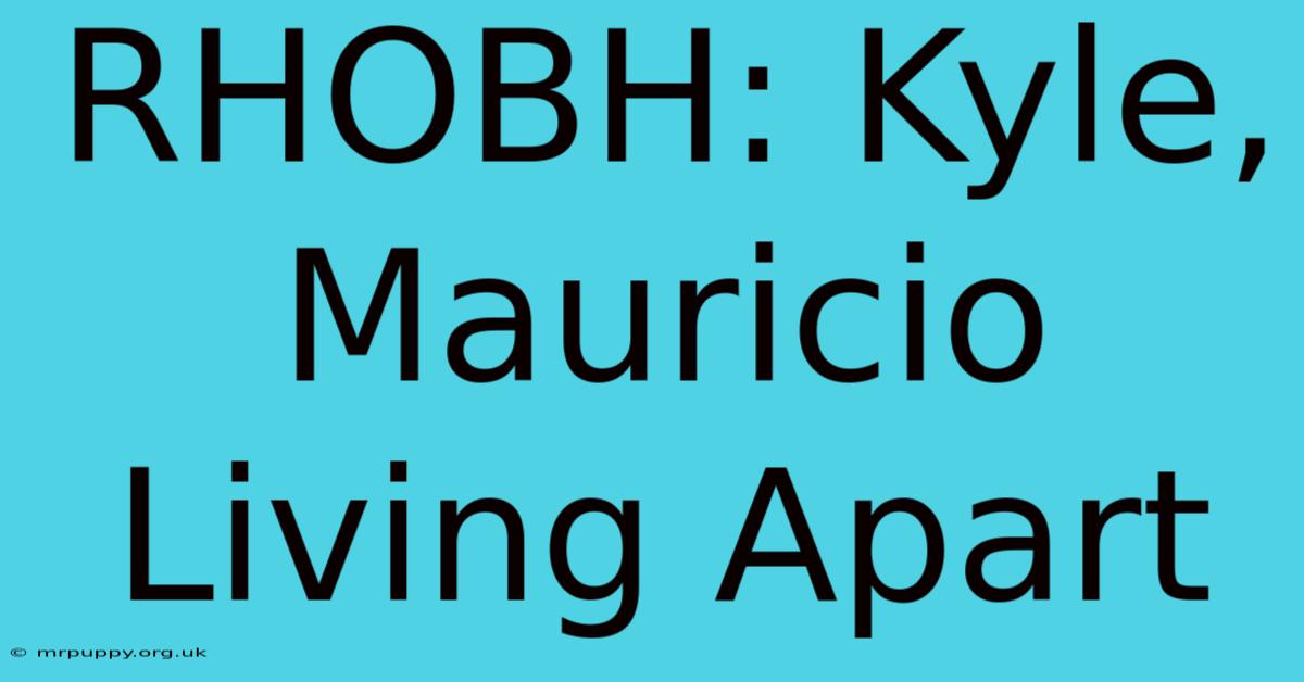 RHOBH: Kyle, Mauricio Living Apart