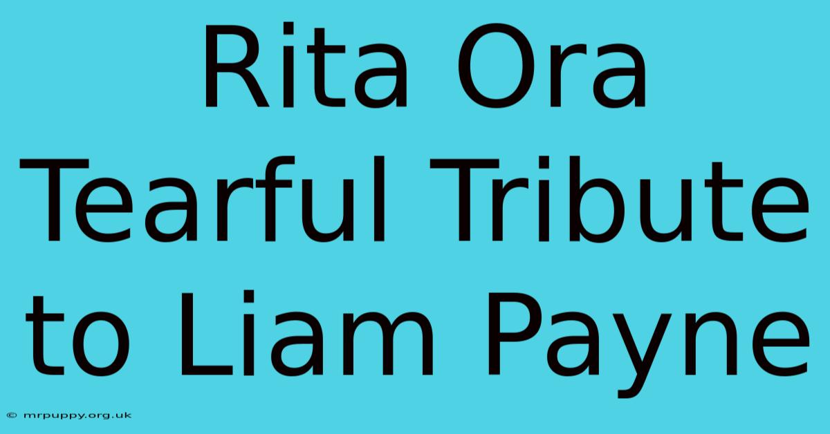 Rita Ora Tearful Tribute To Liam Payne 