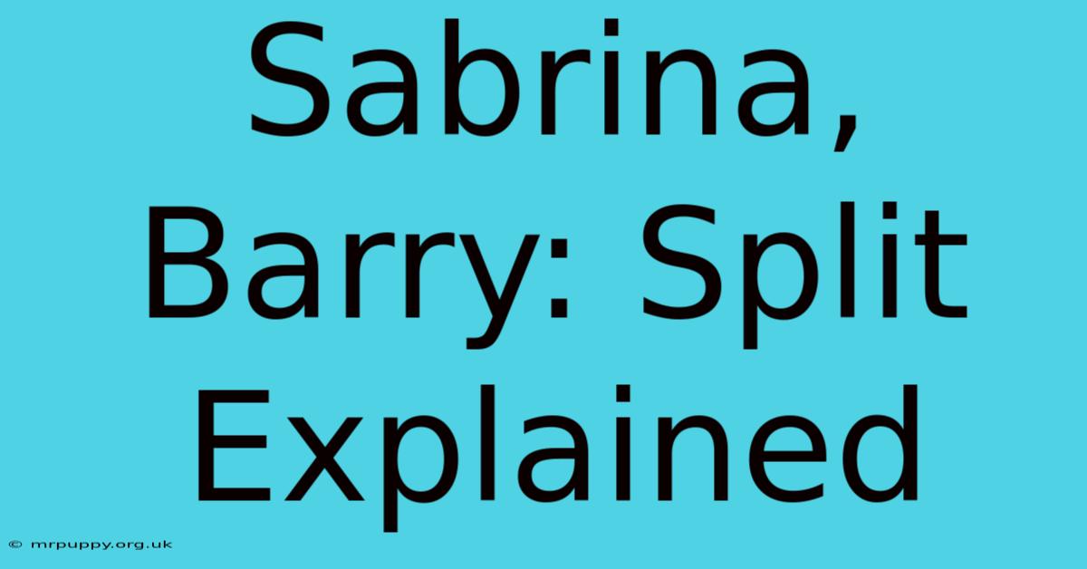 Sabrina, Barry: Split Explained