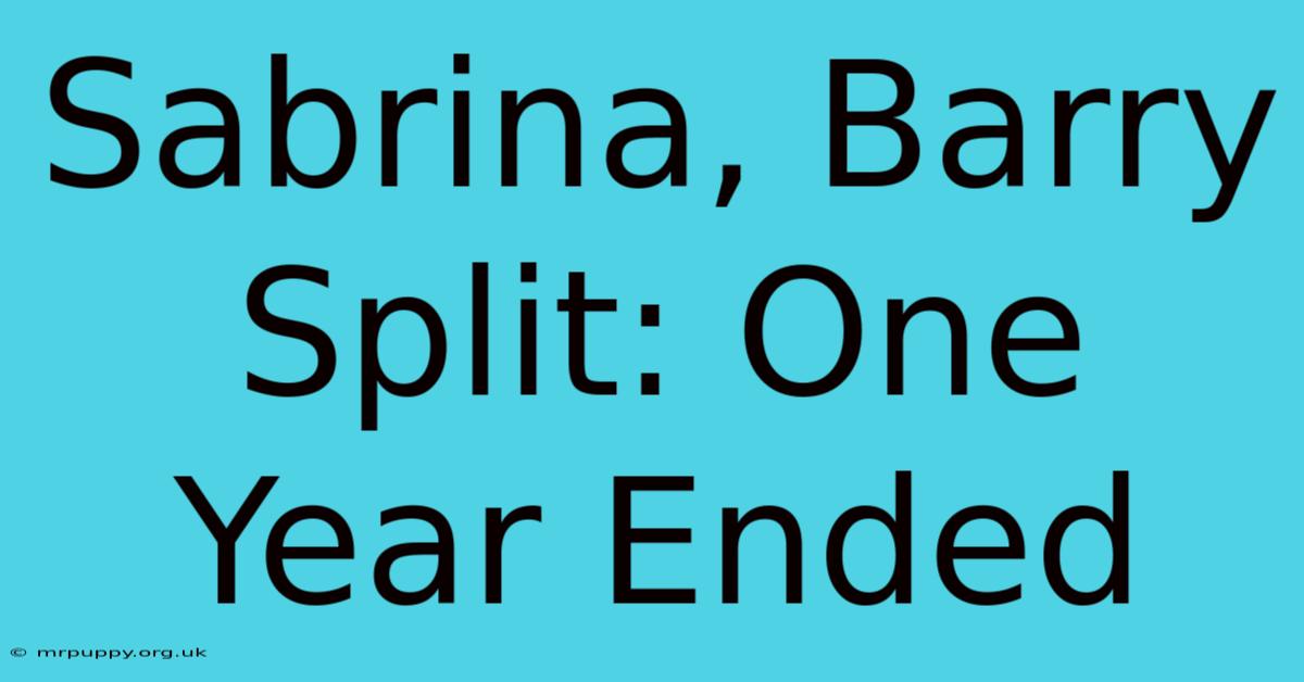 Sabrina, Barry Split: One Year Ended