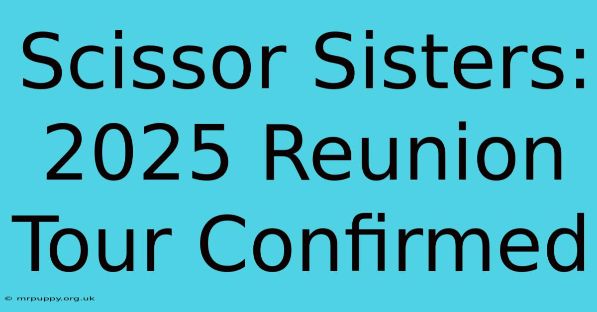 Scissor Sisters: 2025 Reunion Tour Confirmed