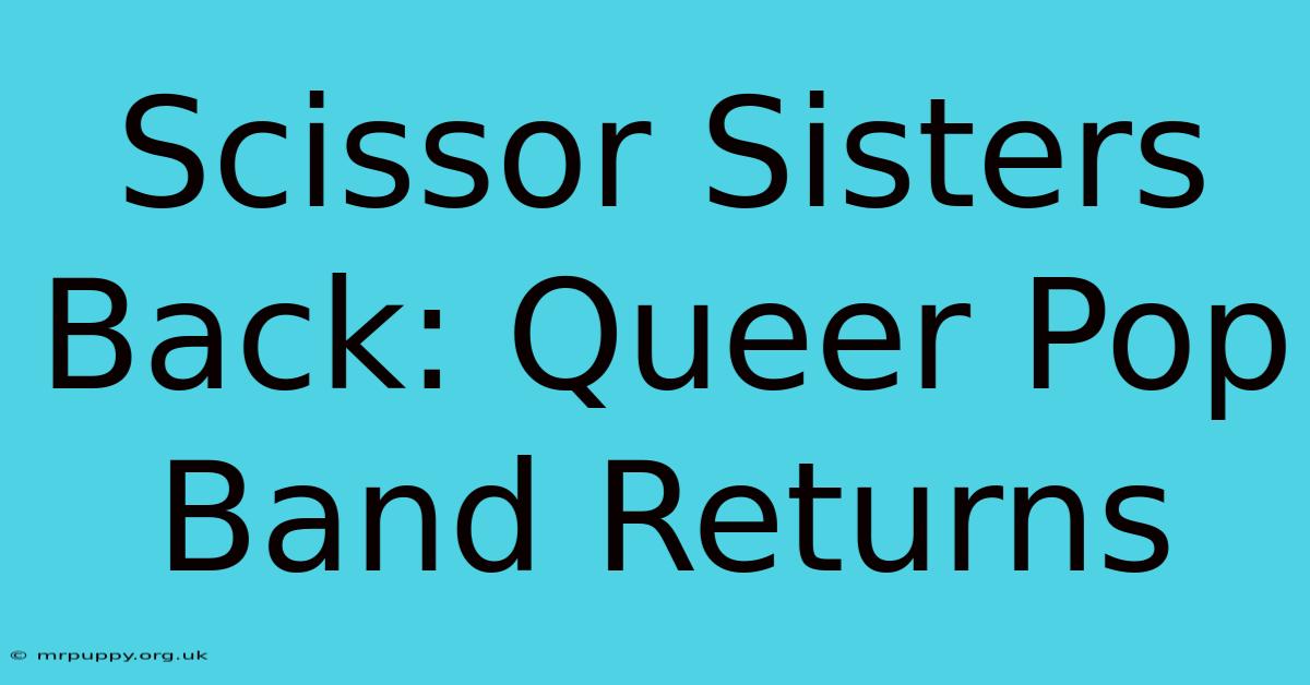 Scissor Sisters Back: Queer Pop Band Returns