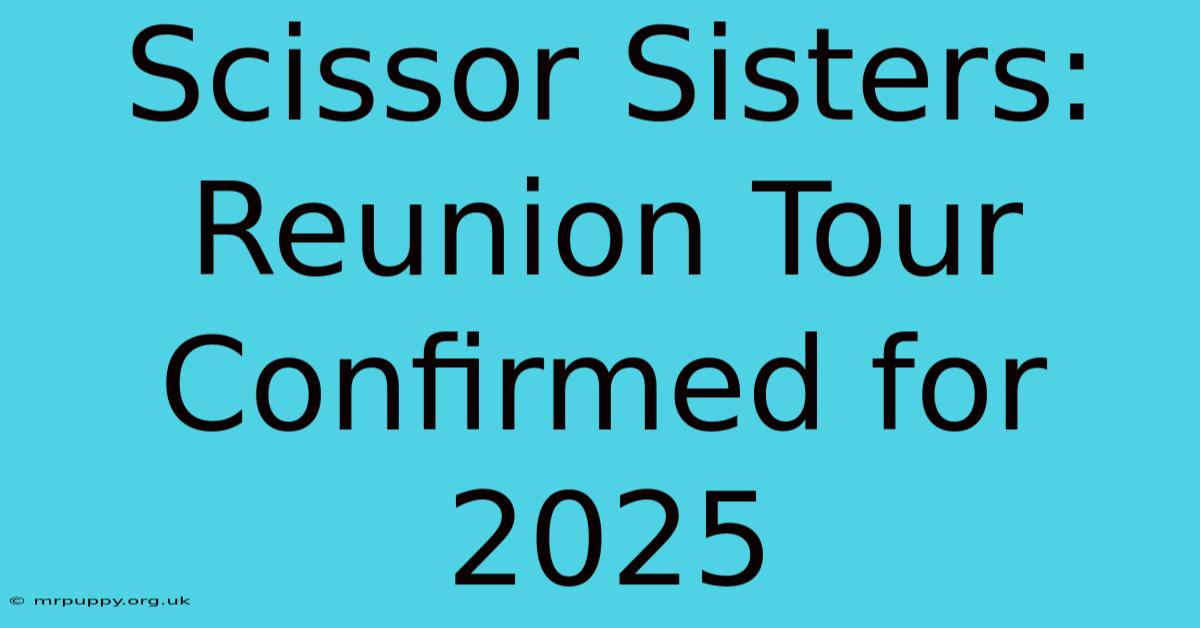 Scissor Sisters: Reunion Tour Confirmed For 2025