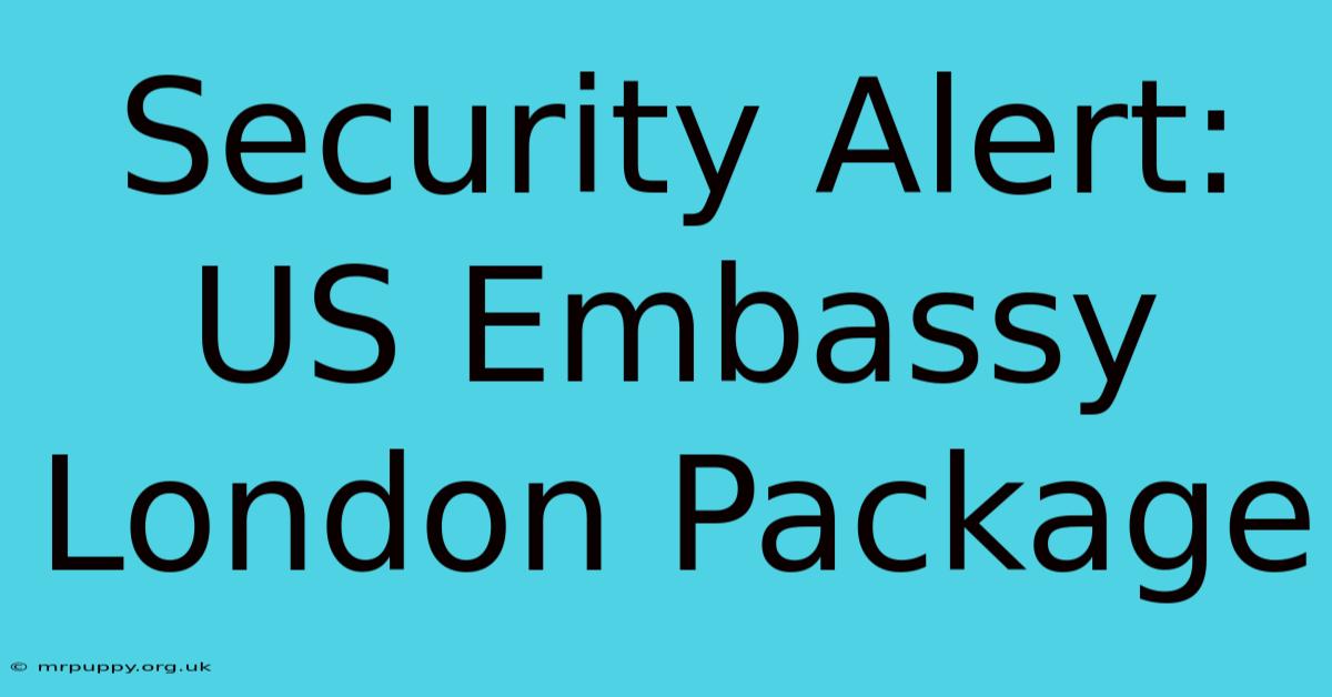 Security Alert: US Embassy London Package