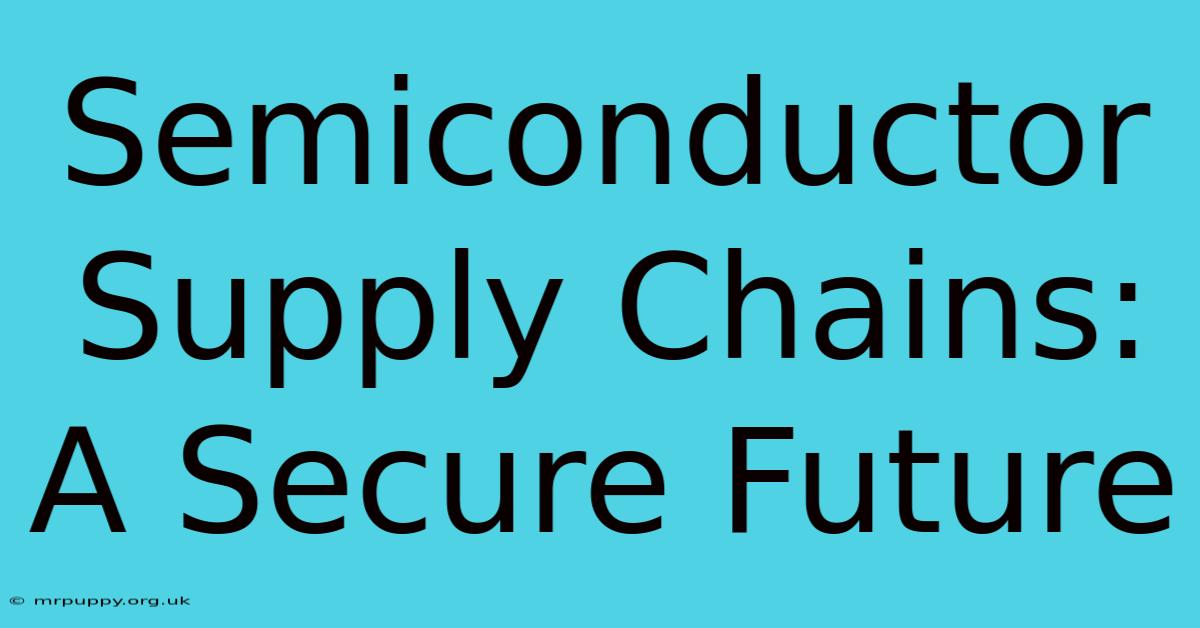 Semiconductor Supply Chains: A Secure Future