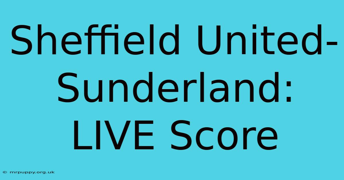 Sheffield United-Sunderland: LIVE Score