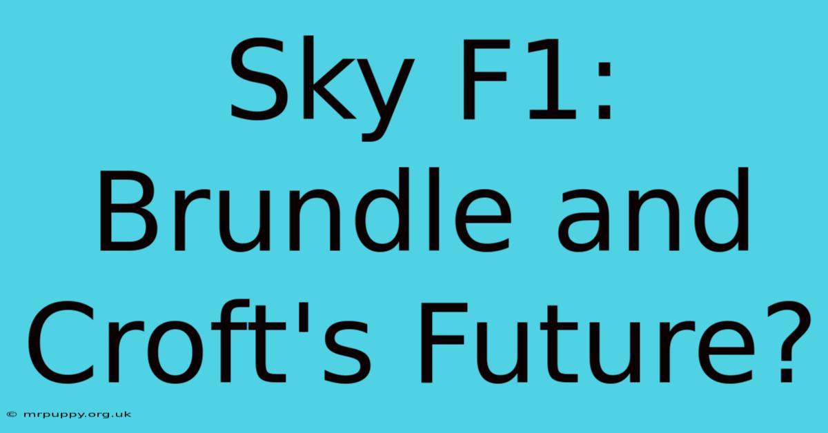 Sky F1: Brundle And Croft's Future?