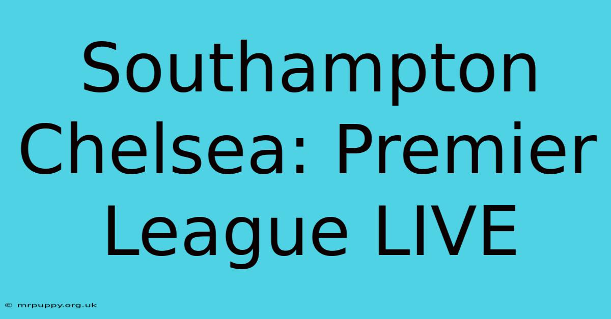 Southampton Chelsea: Premier League LIVE