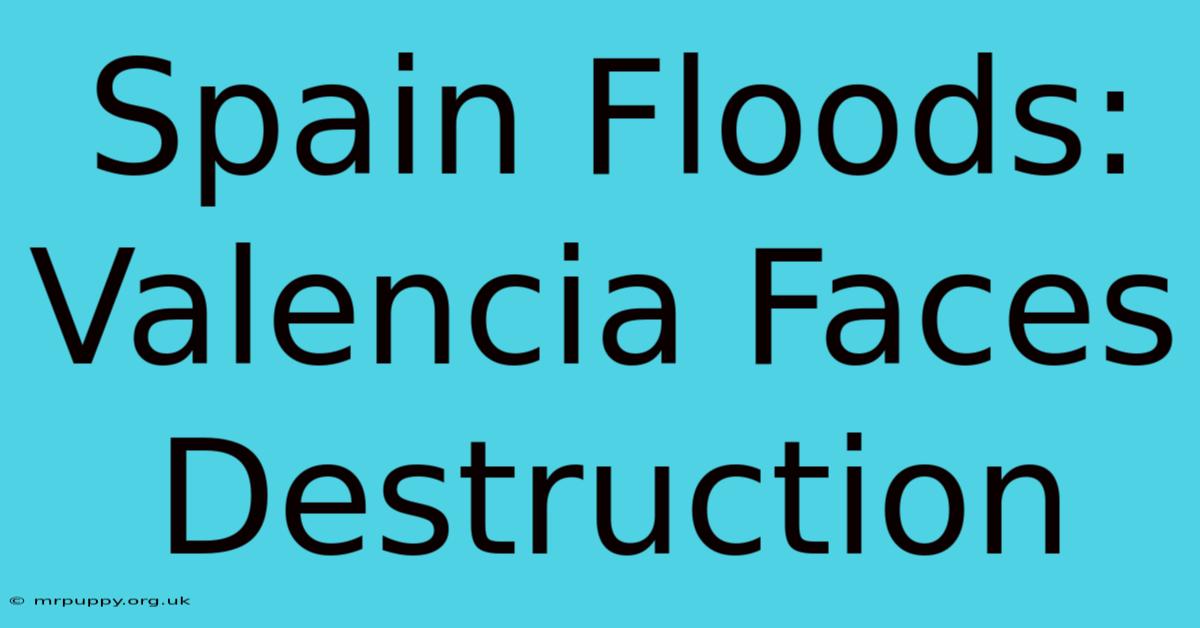 Spain Floods: Valencia Faces Destruction