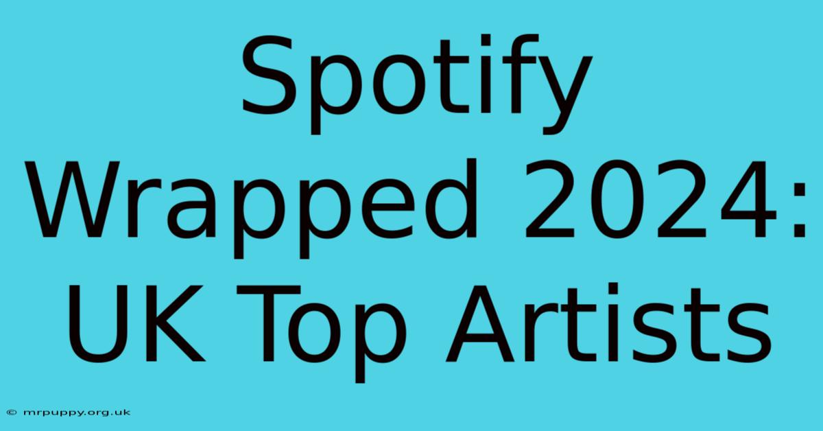 Spotify Wrapped 2024: UK Top Artists