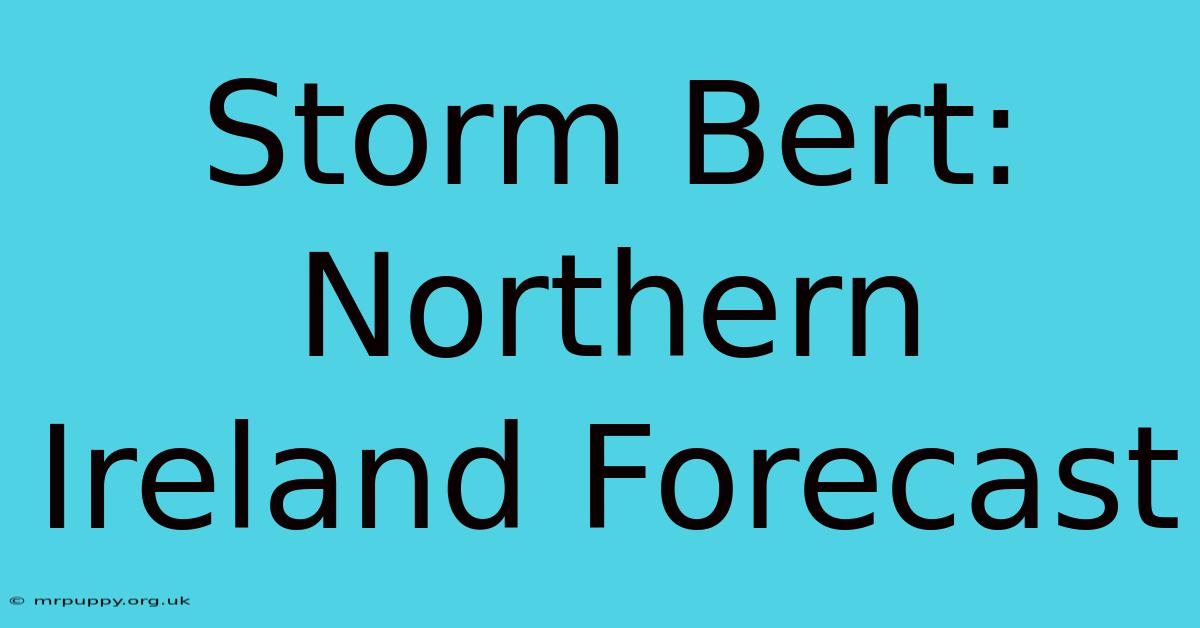 Storm Bert: Northern Ireland Forecast