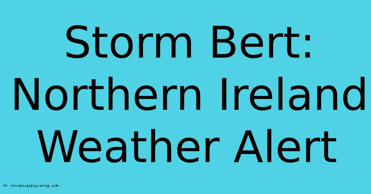 Storm Bert: Northern Ireland Weather Alert