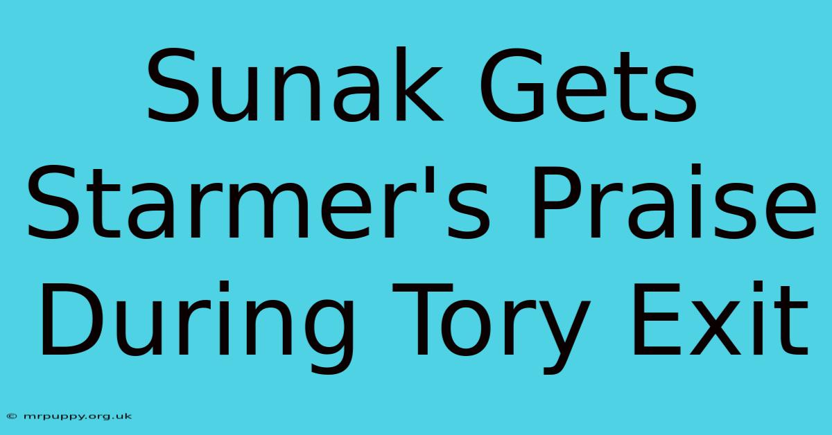 Sunak Gets Starmer's Praise During Tory Exit