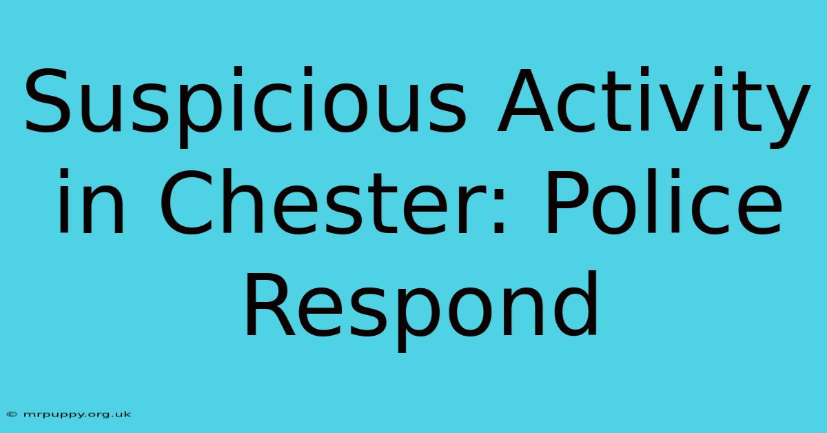 Suspicious Activity In Chester: Police Respond