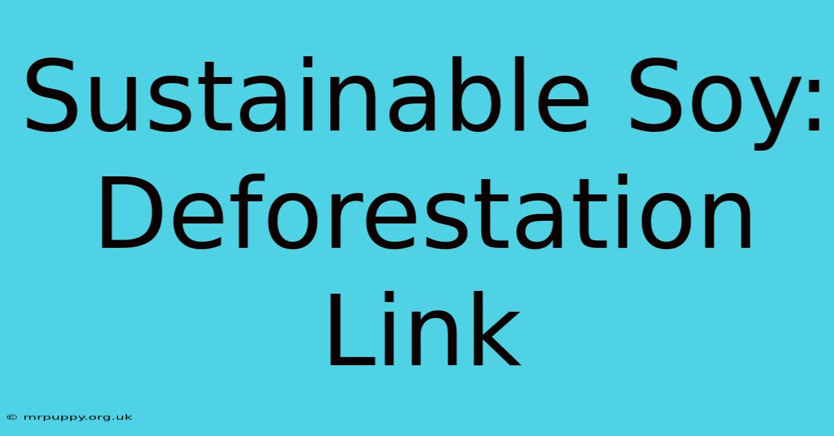 Sustainable Soy: Deforestation Link