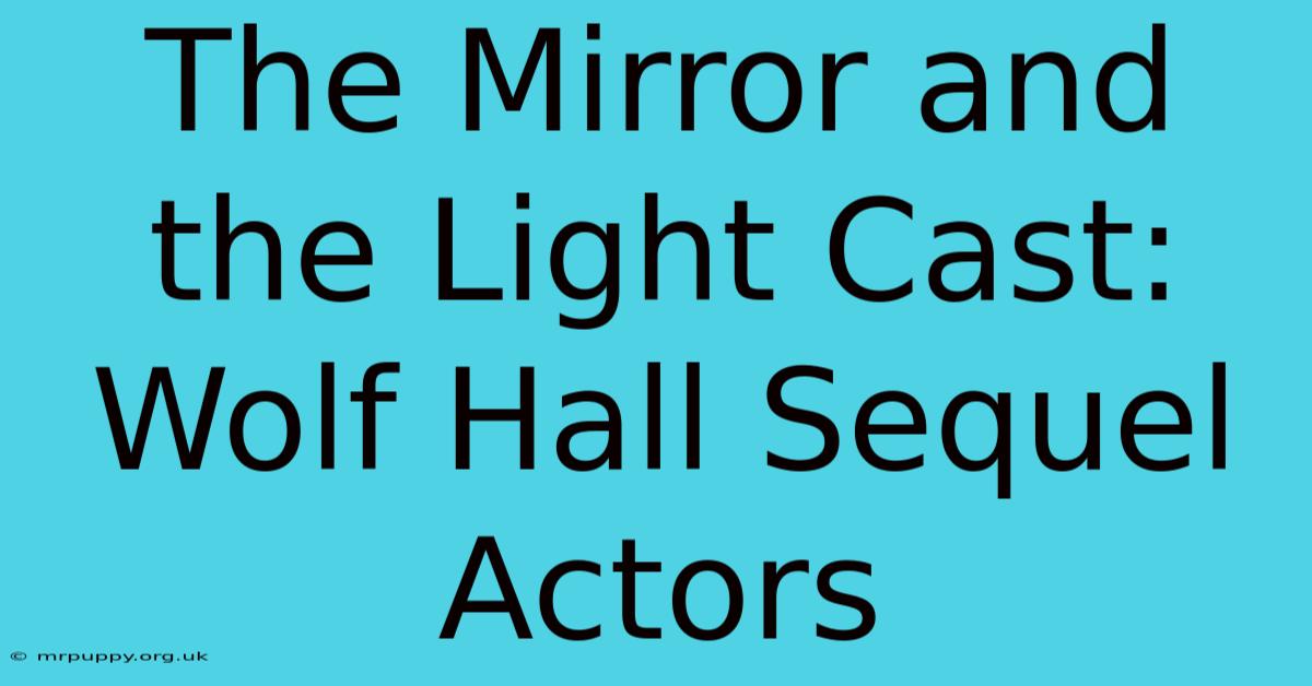 The Mirror And The Light Cast: Wolf Hall Sequel Actors 