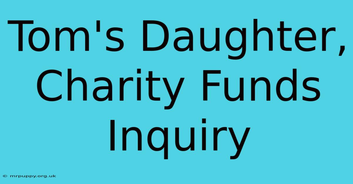 Tom's Daughter, Charity Funds Inquiry