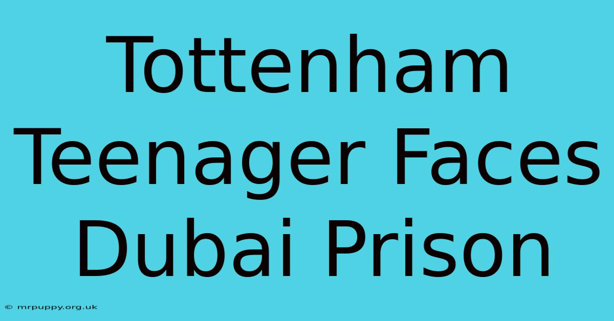 Tottenham Teenager Faces Dubai Prison