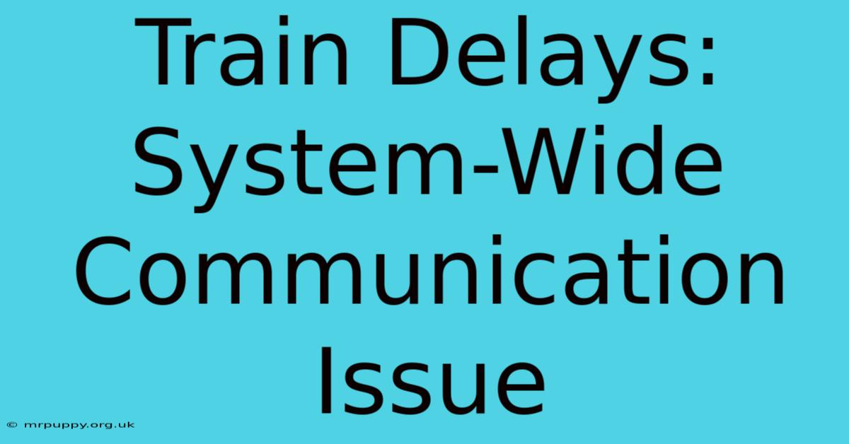 Train Delays: System-Wide Communication Issue