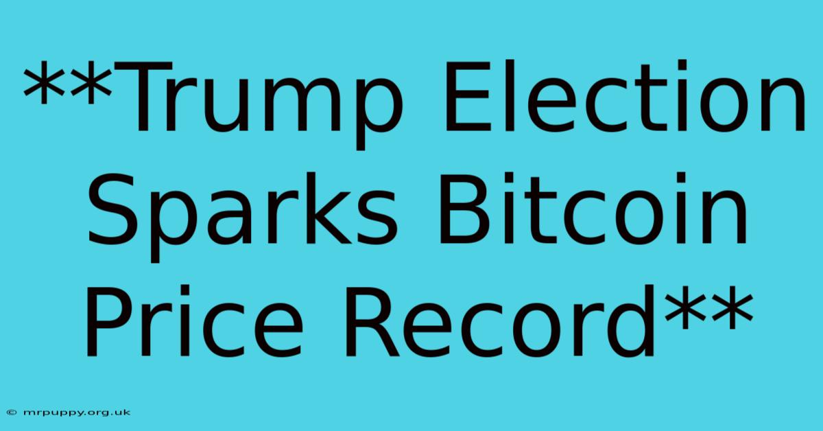 **Trump Election Sparks Bitcoin Price Record** 