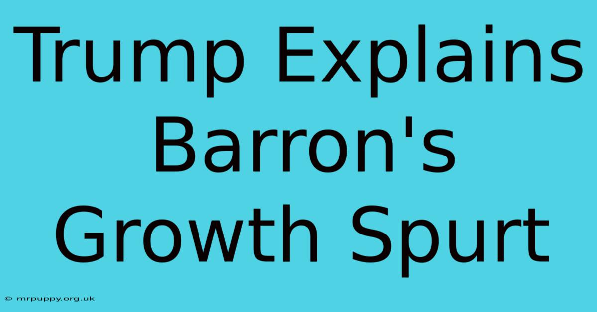 Trump Explains Barron's Growth Spurt