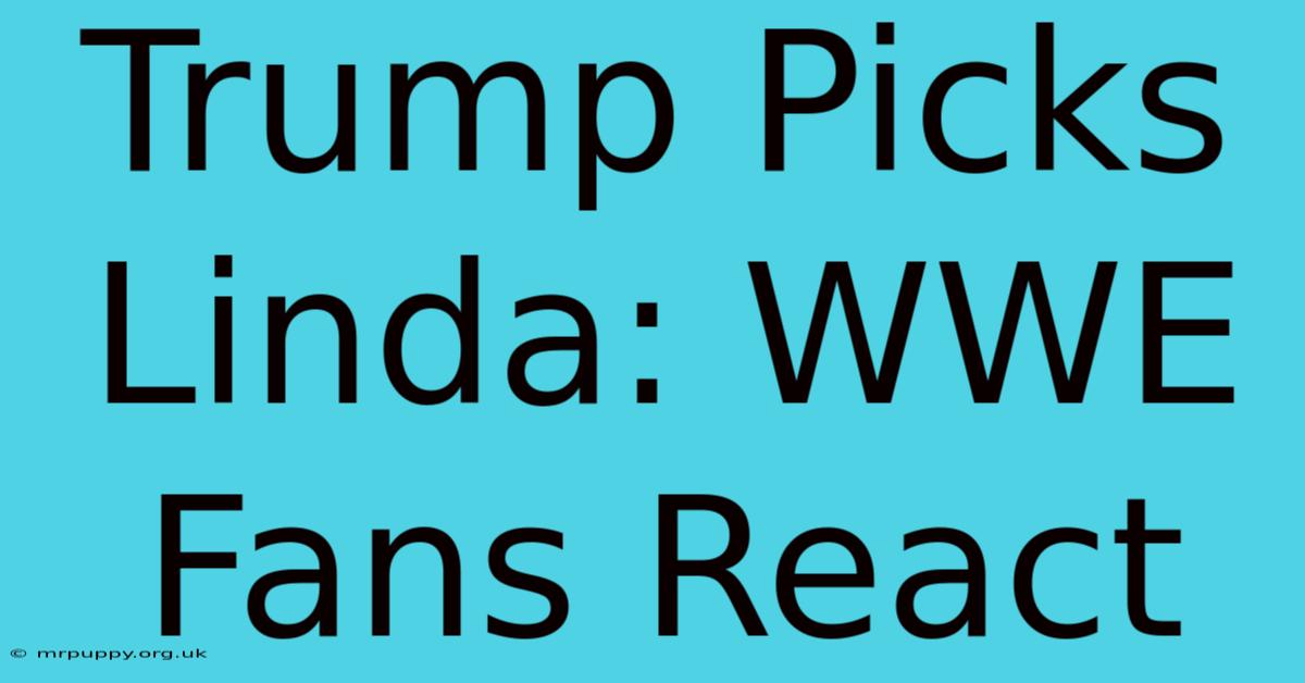 Trump Picks Linda: WWE Fans React