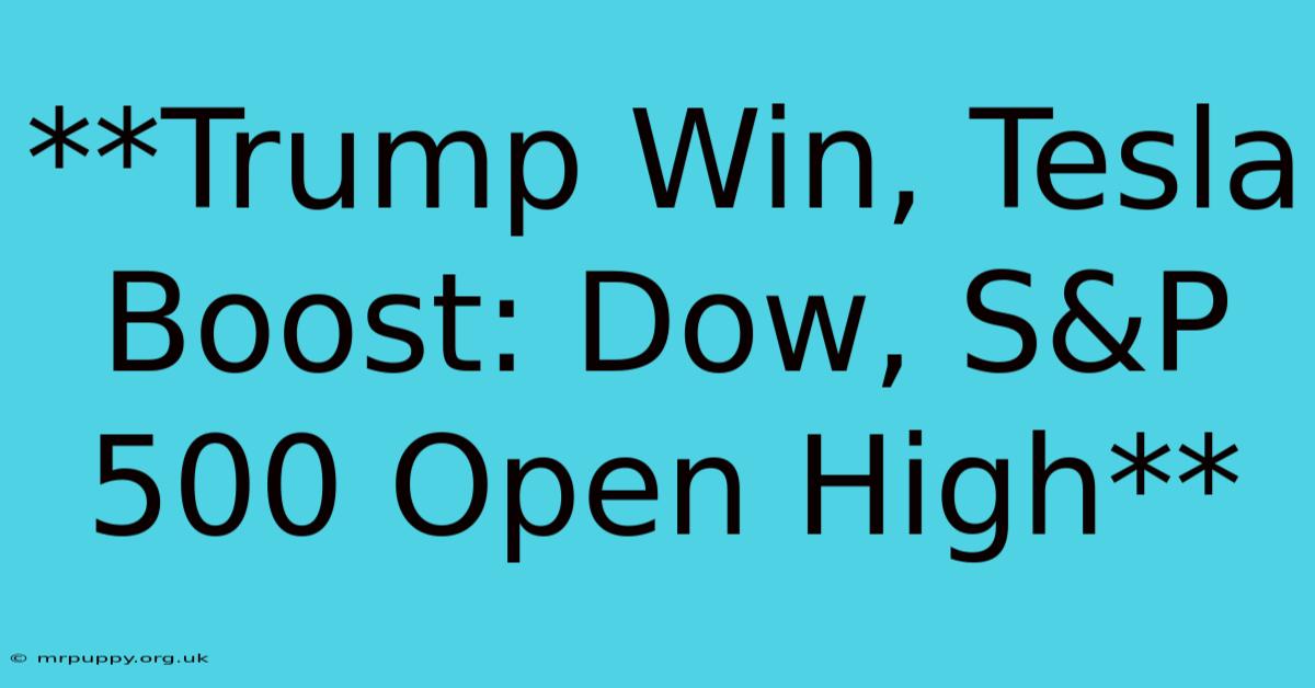 **Trump Win, Tesla Boost: Dow, S&P 500 Open High**