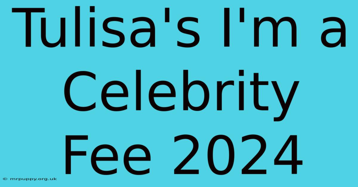 Tulisa's I'm A Celebrity Fee 2024