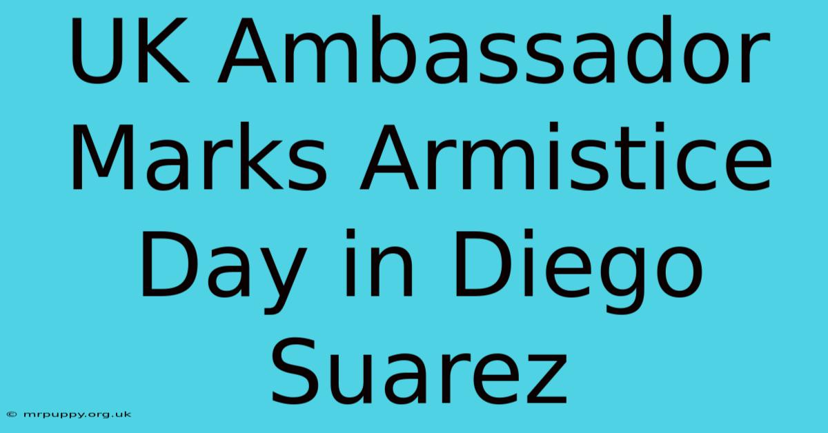 UK Ambassador Marks Armistice Day In Diego Suarez