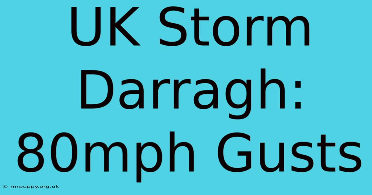 UK Storm Darragh: 80mph Gusts