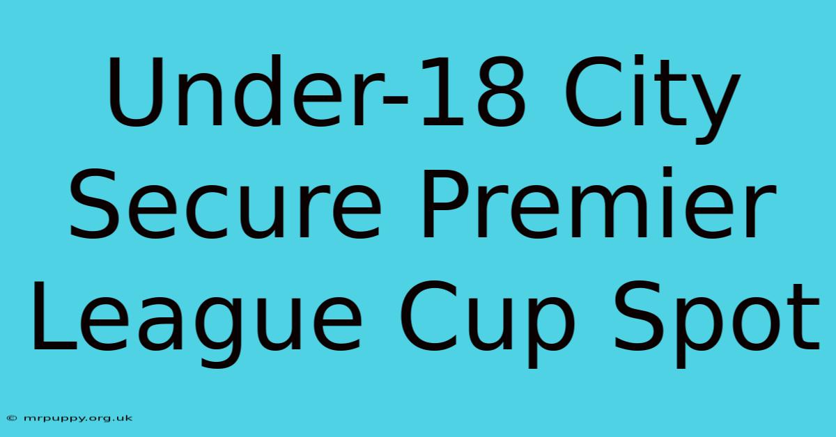 Under-18 City Secure Premier League Cup Spot