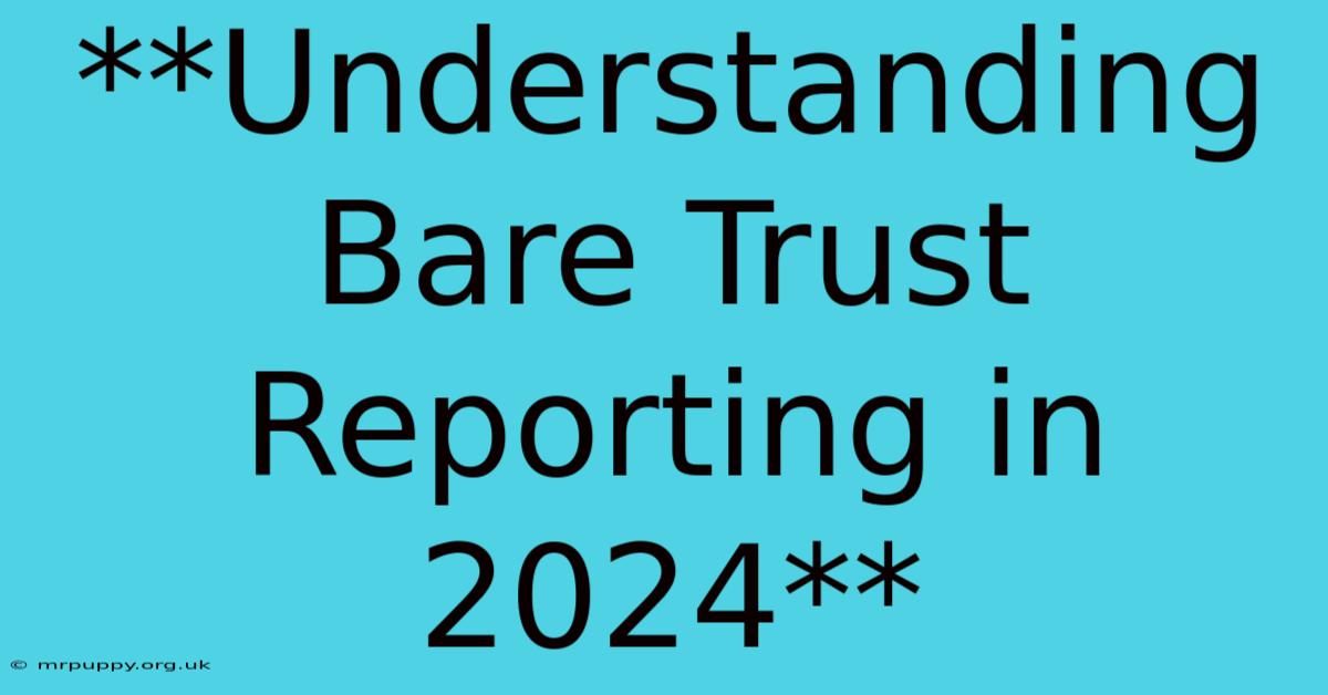 **Understanding Bare Trust Reporting In 2024** 