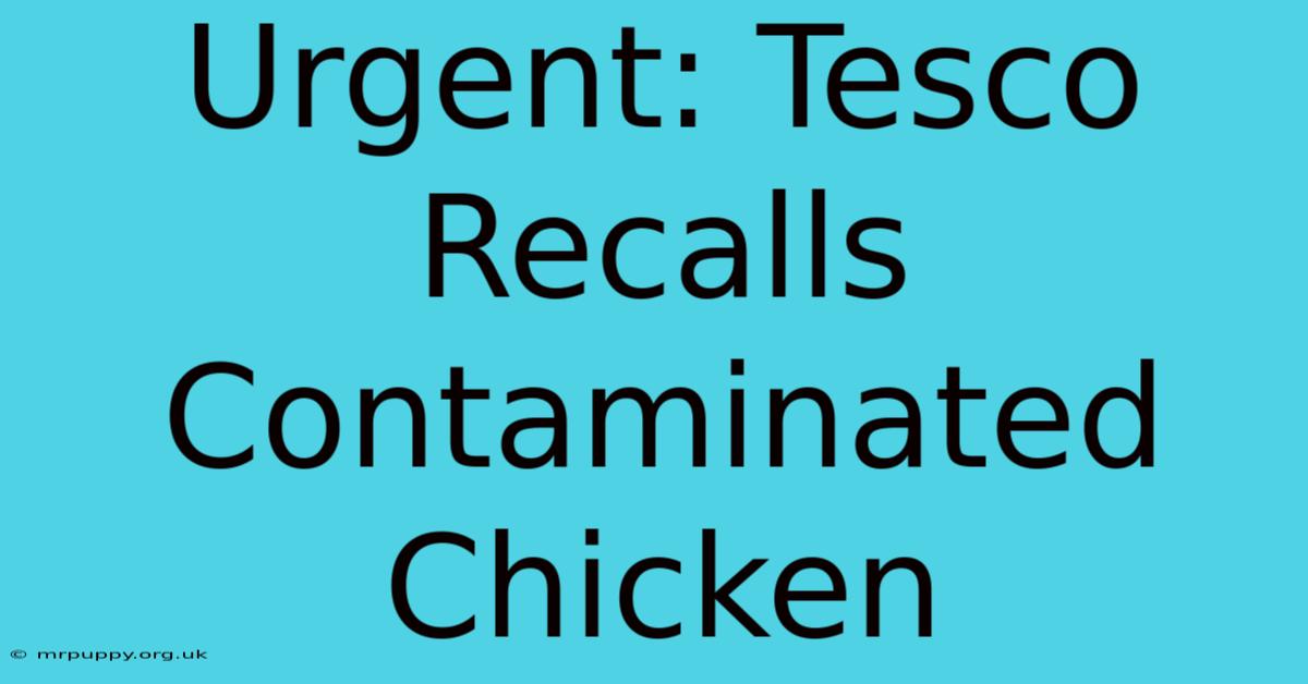 Urgent: Tesco Recalls Contaminated Chicken