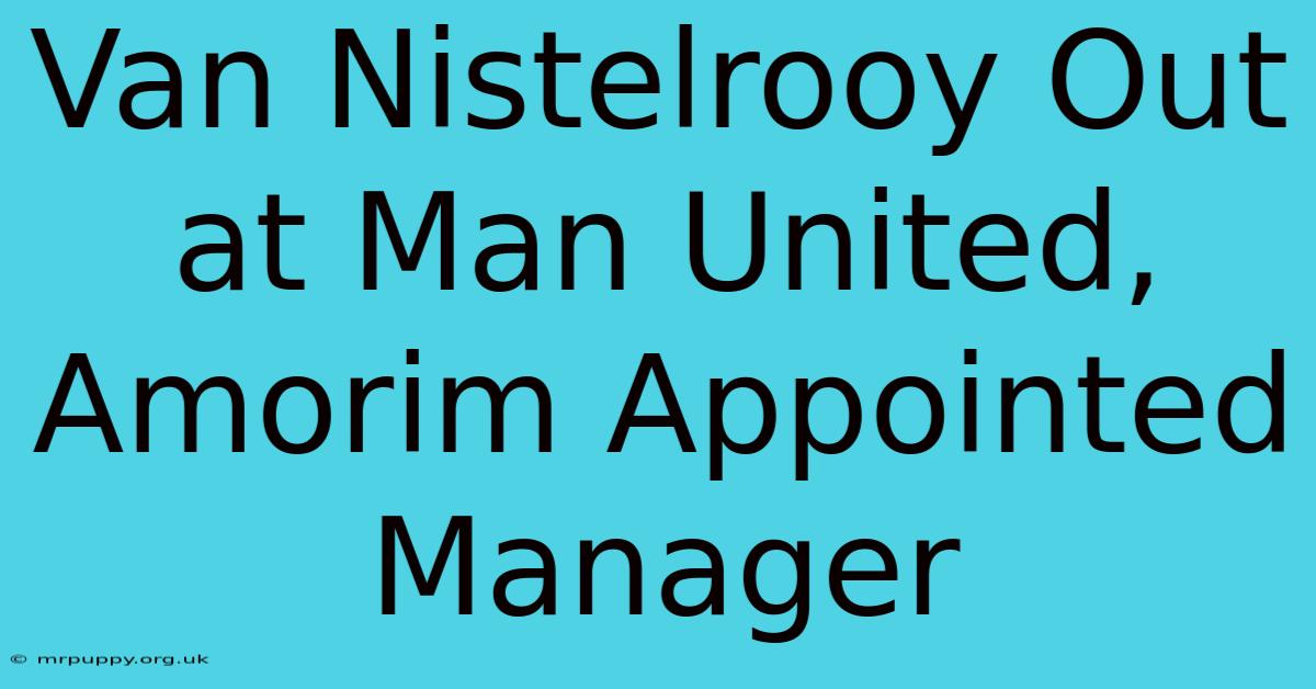 Van Nistelrooy Out At Man United, Amorim Appointed Manager 