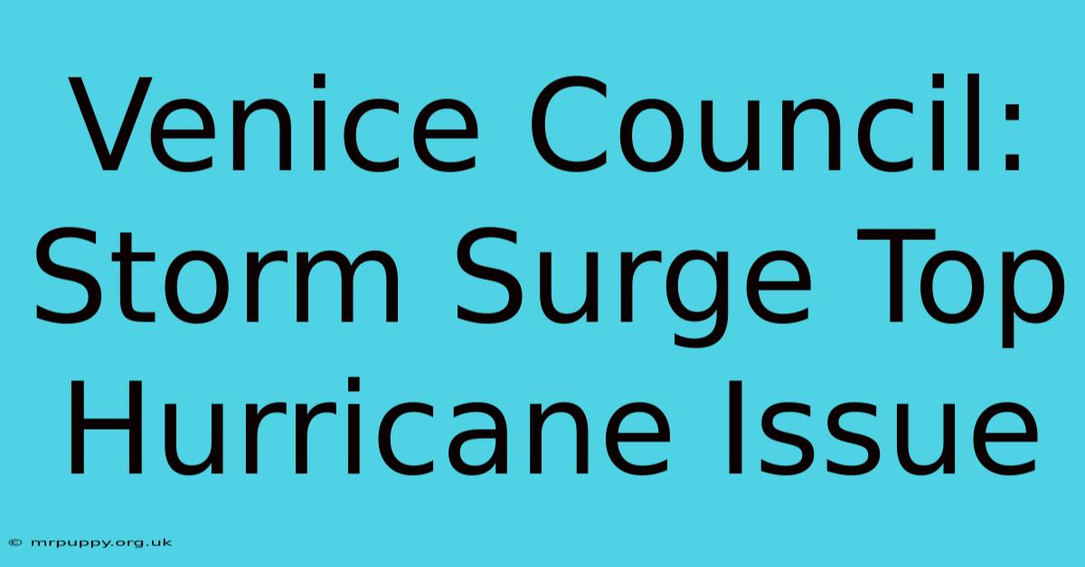 Venice Council: Storm Surge Top Hurricane Issue