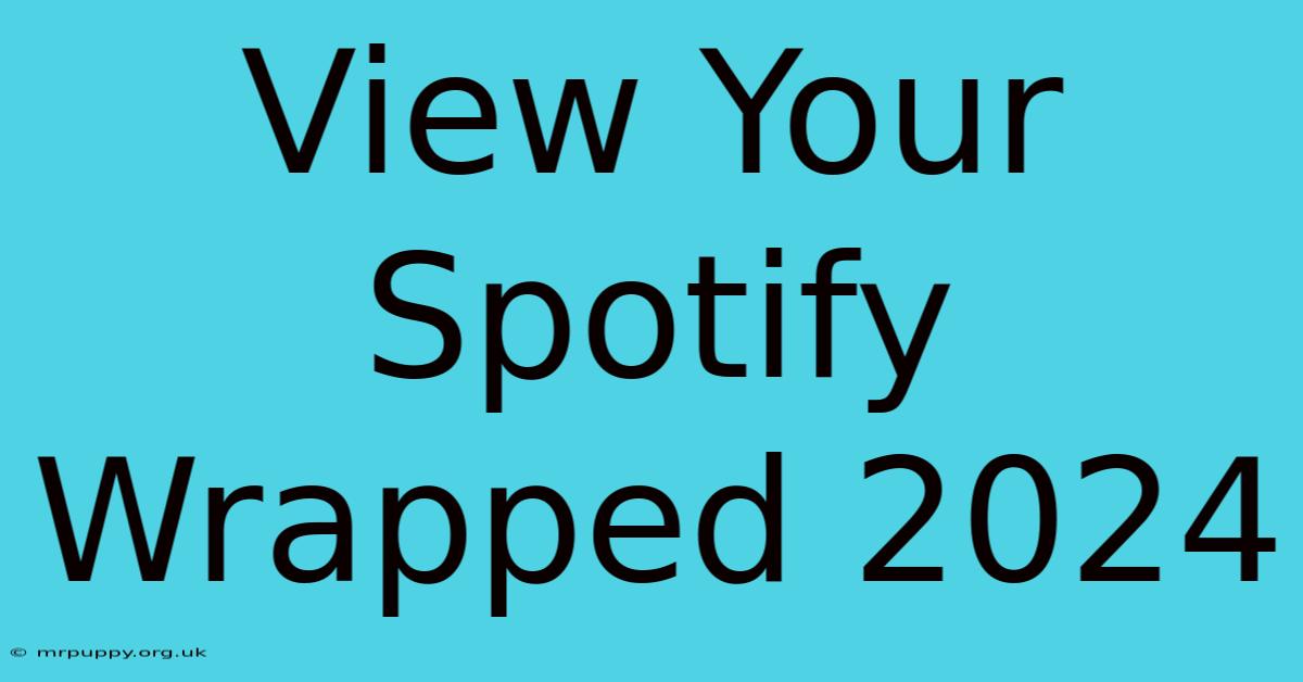 View Your Spotify Wrapped 2024