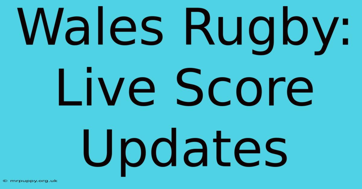 Wales Rugby: Live Score Updates