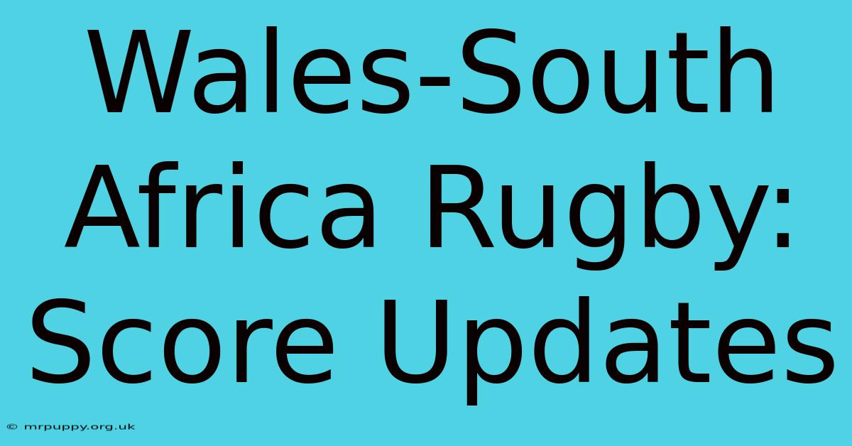 Wales-South Africa Rugby: Score Updates