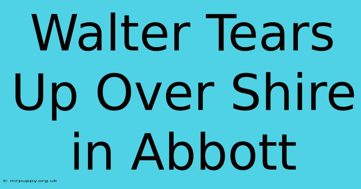 Walter Tears Up Over Shire In Abbott