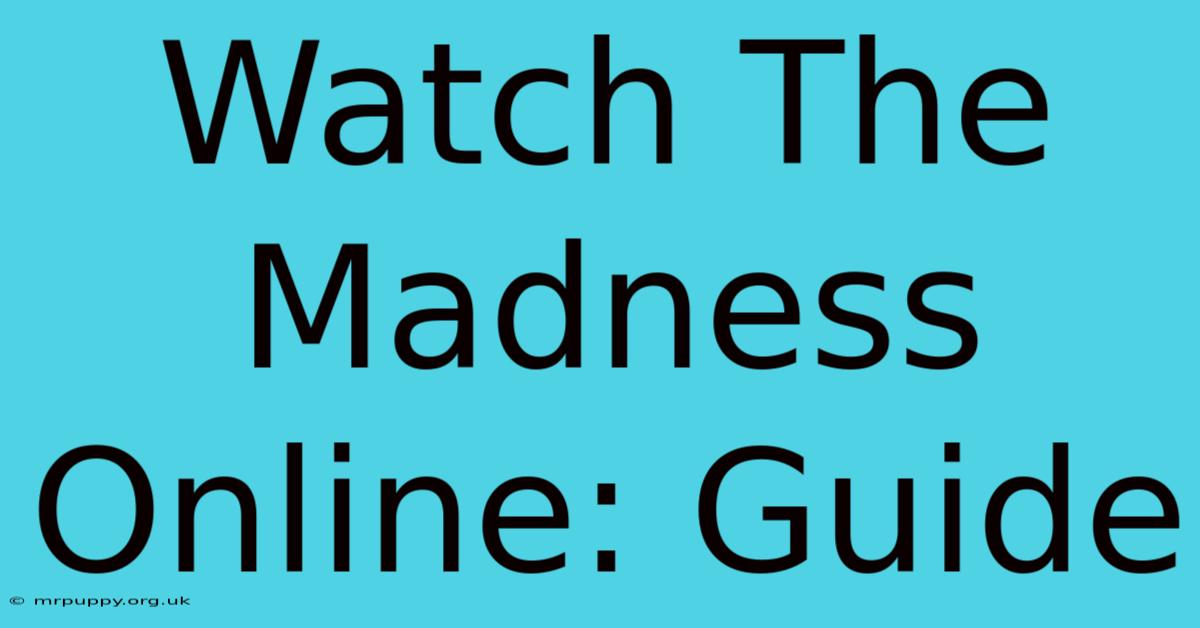 Watch The Madness Online: Guide